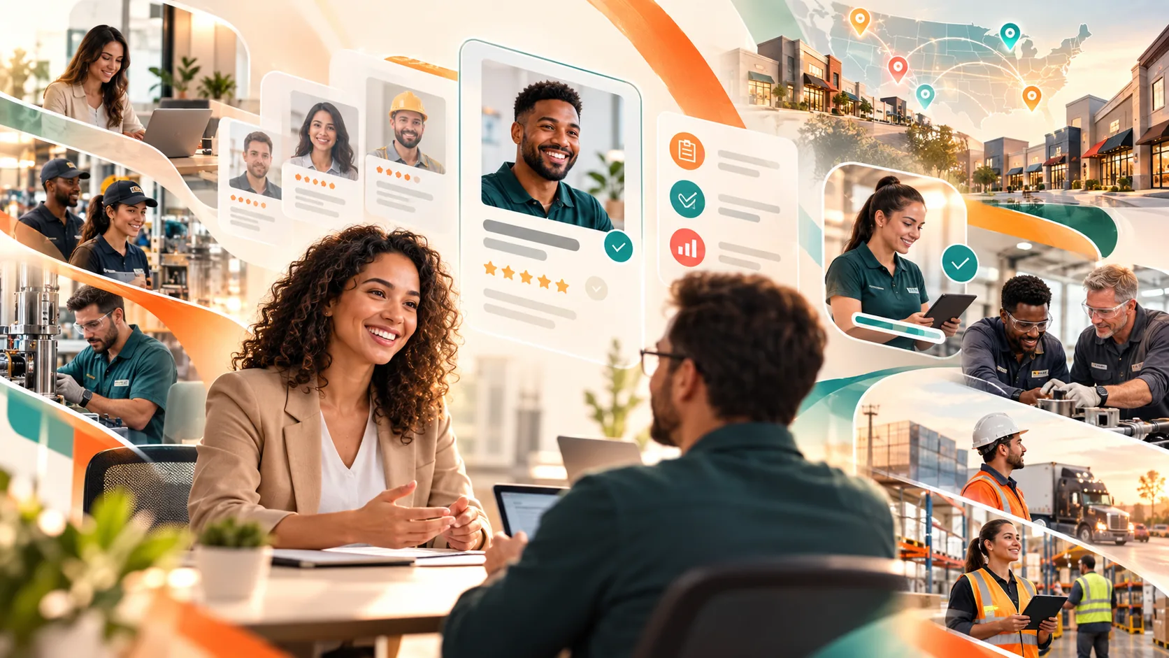 Recruitment interview, candidate profiles and operational staffing across multiple industries